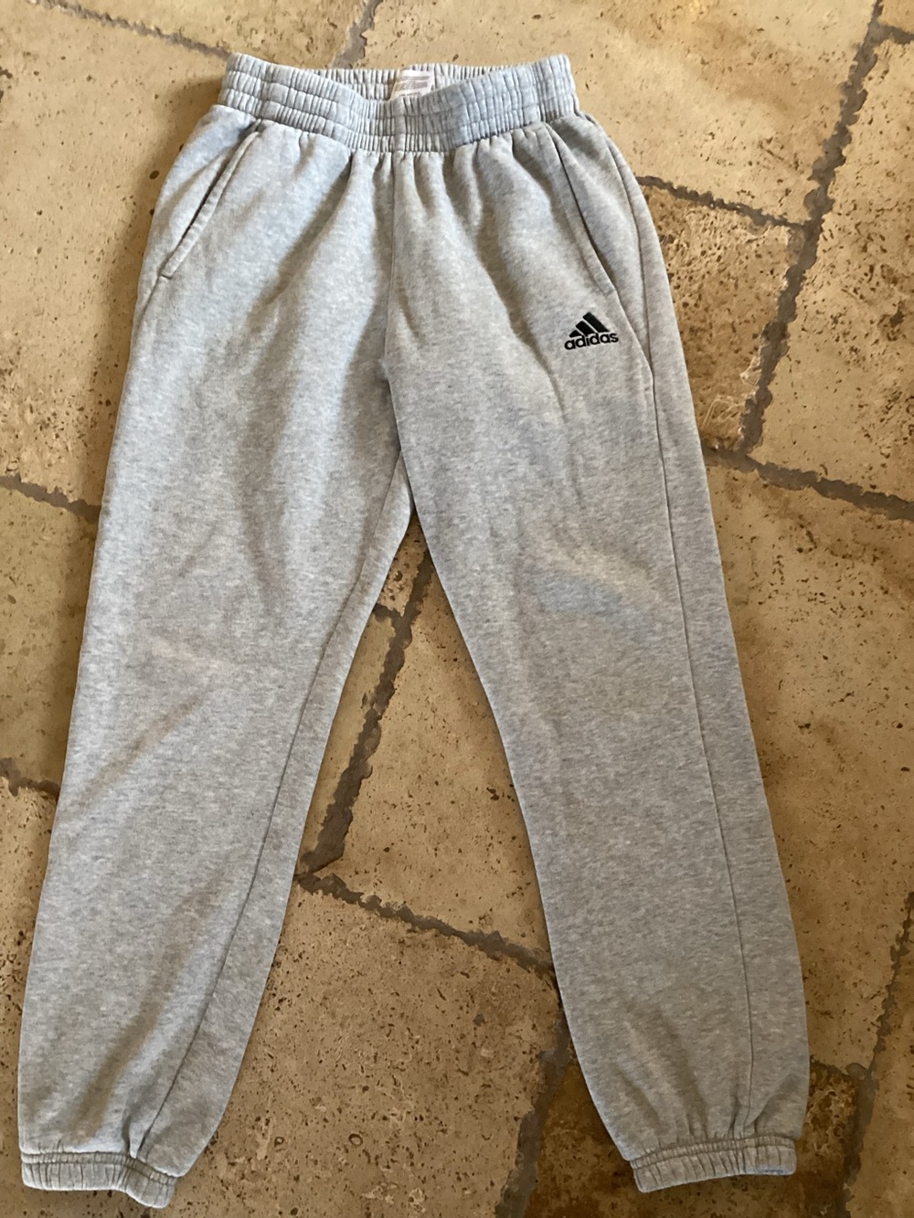 Adidas girls Heather gray sweat pants SZ M 10/12